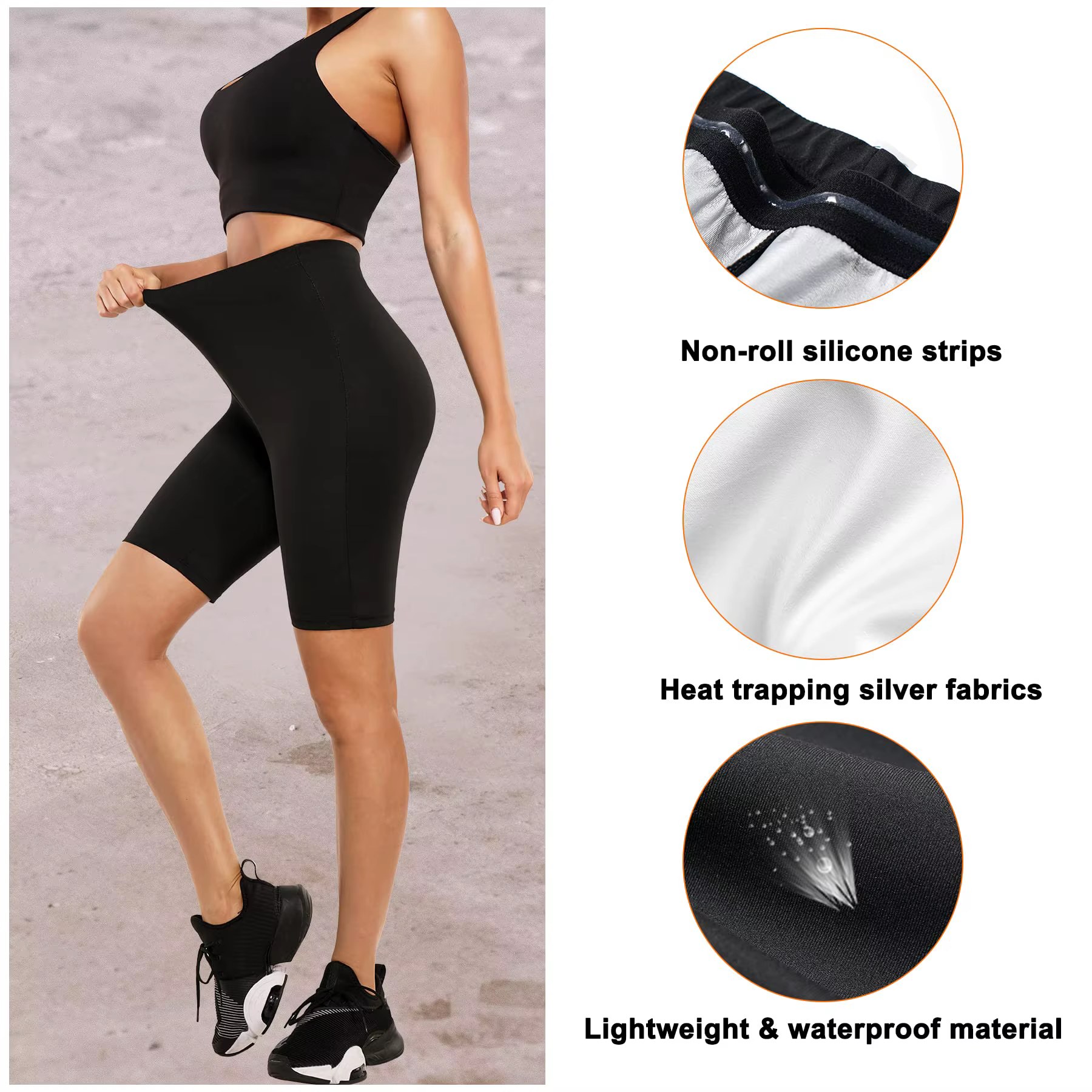 Exercice avec des shorts et des collants de musculation absorbant la transpiration pour perdre du poids