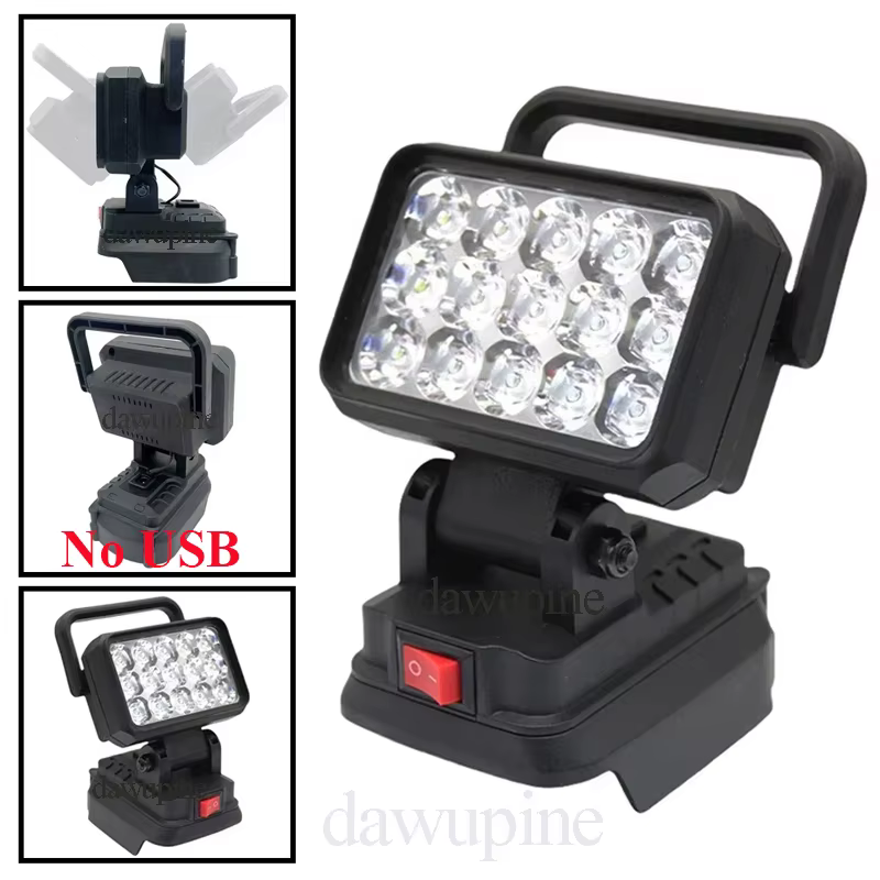 Pour Makita 18V Li-ion batterie accessoire BL1830 LED lampe de travail torche lampe de poche lanterne Camping éclairage de secours BL1430