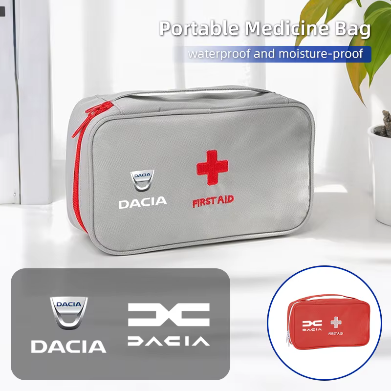 Accessoires de voiture, Kit de premiers secours, sac à médicaments Portable, boîte d'urgence extérieure pour Dacia Duster Logan Sandero Lodgy Dokker Stepway