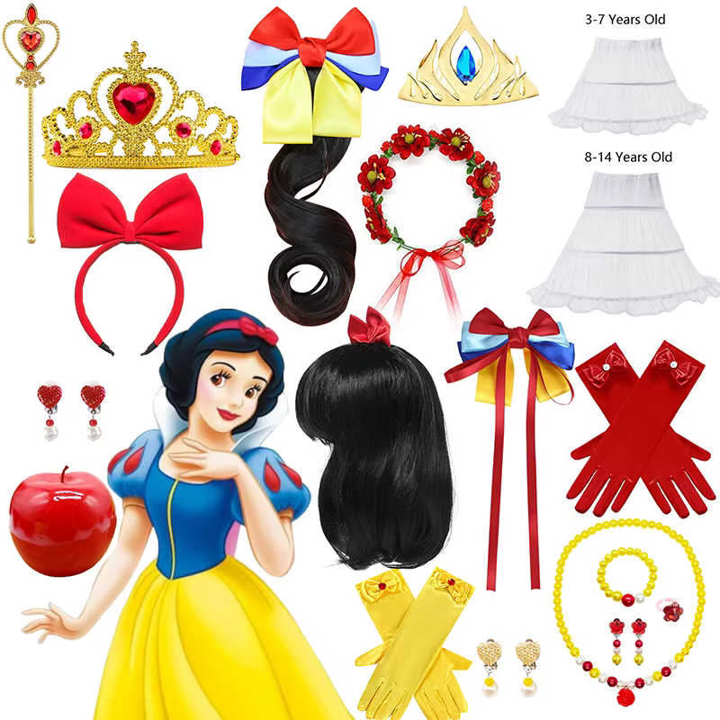 Disney neige blanche princesse sorcière accessoire pomme toxique enfants filles jeu de rôle bandeau épingle à cheveux neige blanche Costume perruques accessoires
