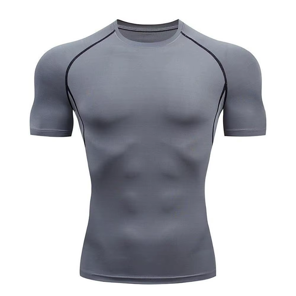 T-shirt de sport à manches courtes pour hommes, haut de course