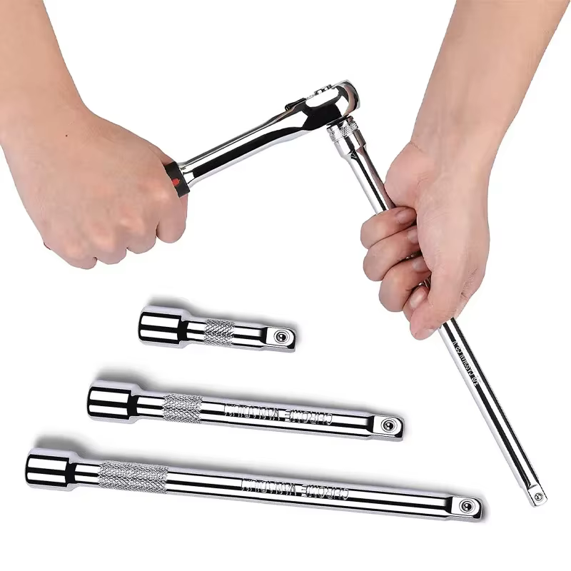 Barre d'extension de clé à cliquet à douille 1/4 "3/8" 1/2 "50/75/100/125/150/250mm, barre longue, manchon de direction, accessoires de bielle