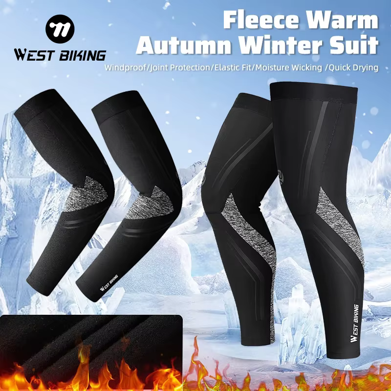 WEST BIKING hiver chaud vélo bras manches jambières hommes femmes printemps automne