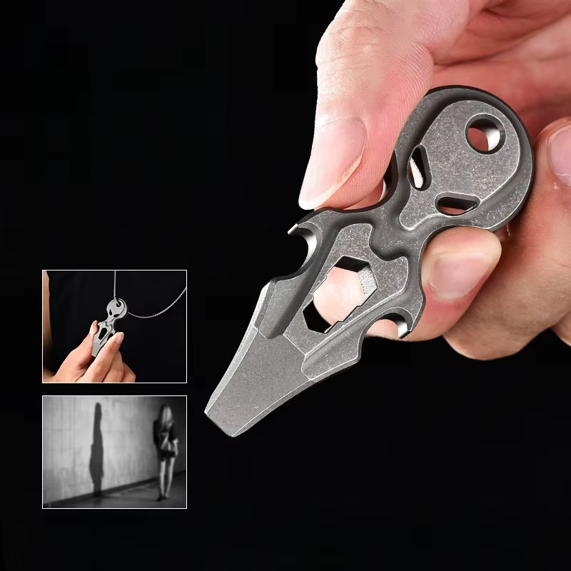 EDC – barre de levier en alliage de titane, petit outil multifonctionnel, camping en plein air, ouvre-bouteille d'urgence, mini pendentif
