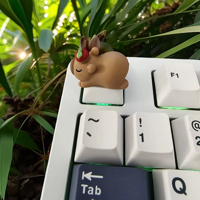 Capybara mignon Keycap dessin animé Animal poupée personnalisé Keycaps pour clavier mécanique casquettes Kawaii Artisan clé casquettes voiture décoratif cadeau