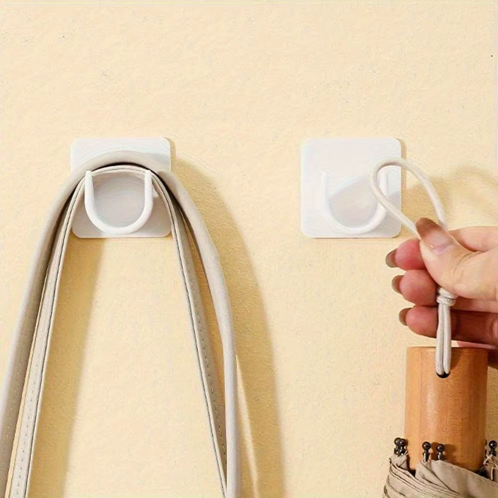 Crochets de tringle à rideau multifonctionnels, crochets auto-adhésifs réglables pour rideau de douche, support de fixation de tringle de poinçonnage sans trou, 2 pièces