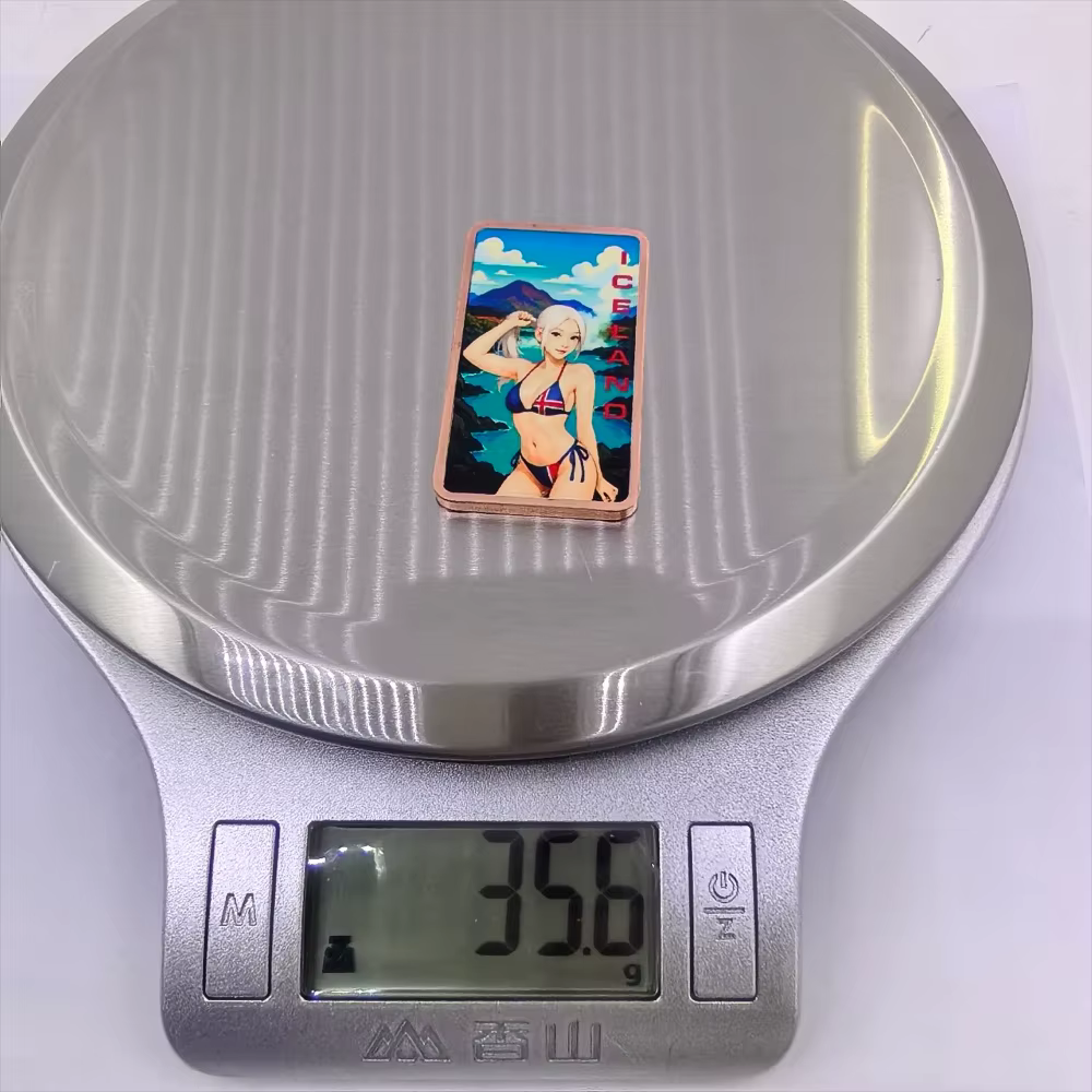 Barre de cuivre 1oz .999, collection de barres de cuivre avec drapeaux de pays : Corée, Brésil, Canada, États-Unis, Islande, Allemagne, lingot de cuivre, cadeau de collection