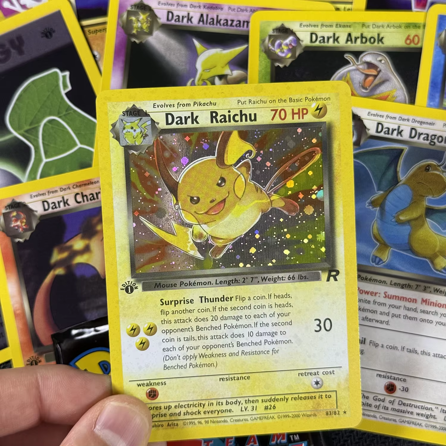 Team Rocket 11 cartes/paquet, paquets de boosters PTCG, cartes proxy, Dark Gyarados, Dark Charizard, Blastoise, PKM, jeu de cartes à collectionner