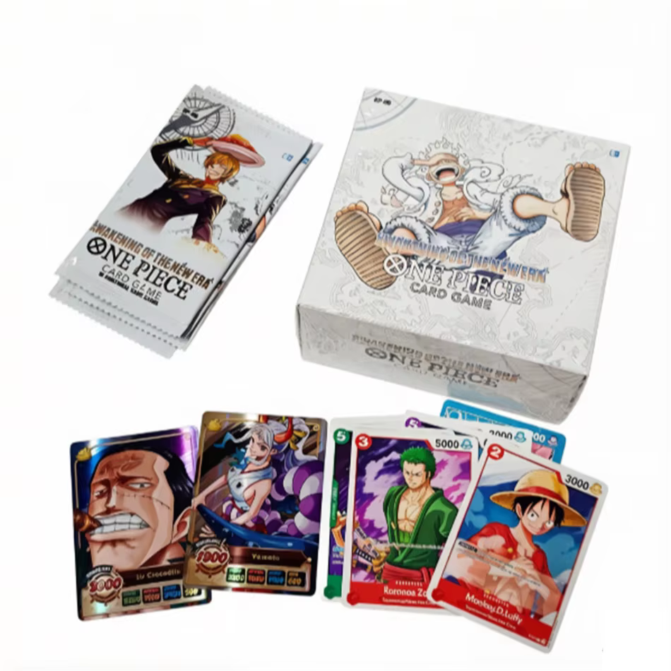 Cartes One Piece aléatoires 40/300 pièces, cartes de combat en anglais, jouets de collection, jeu de cartes à collectionner pour garçons, cadeaux pour enfants