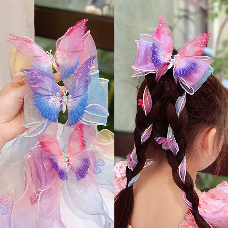 Accessoires pour cheveux d'enfants : Nœuds, rubans, épingles à cheveux tressées, coiffes, épingles à cheveux de princesse pour filles d'été