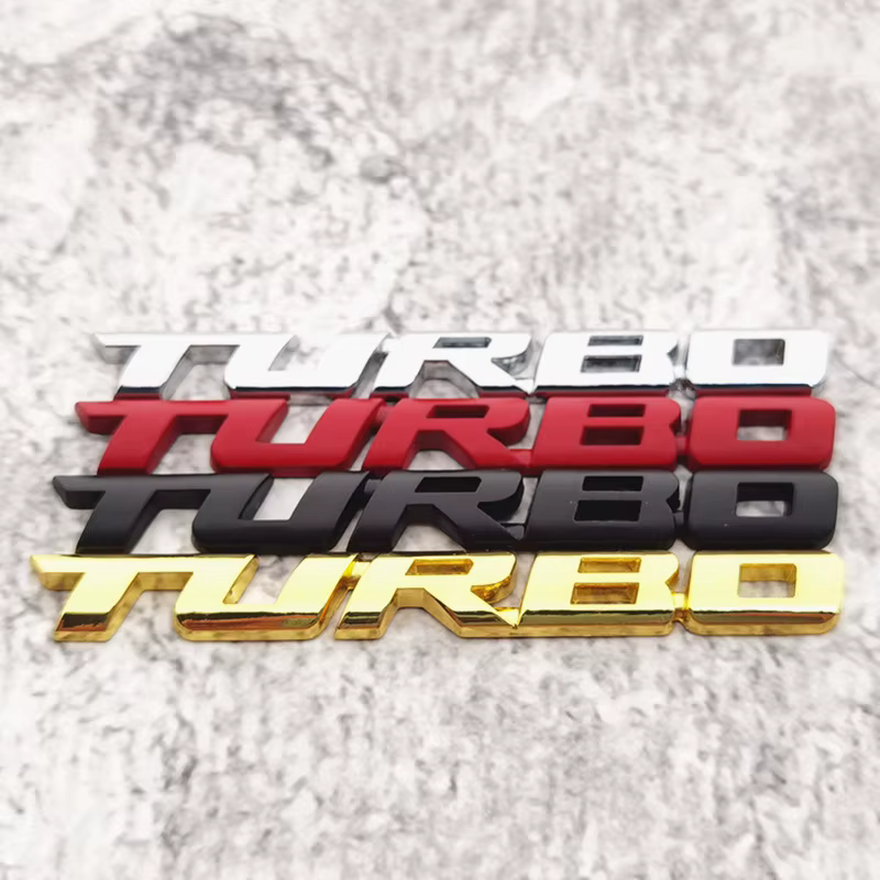 9.7*1.1 cm style de voiture voiture Turbo Boost chargement stimulant 3D métal Chrome alliage de Zinc 3D emblème Badge autocollant autocollant Auto accessoire