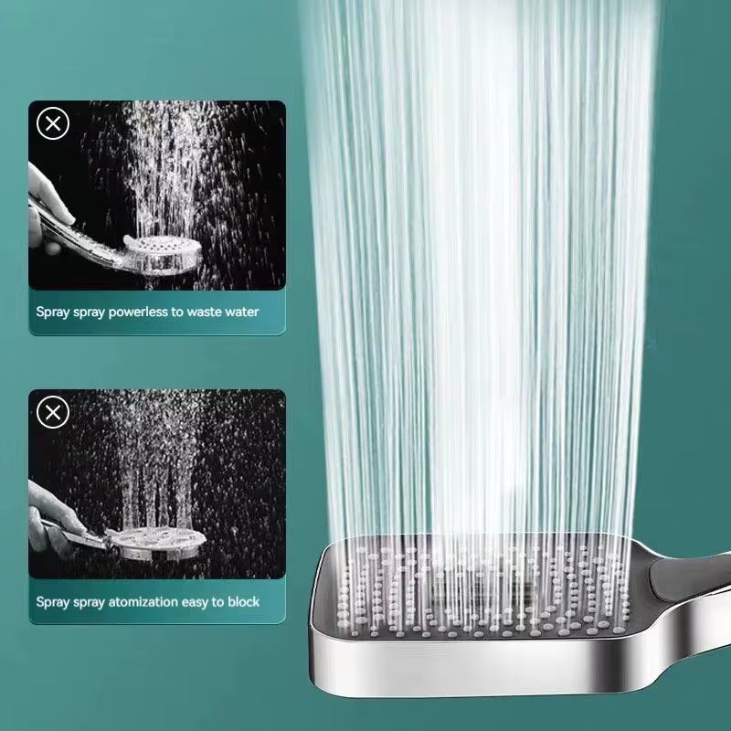 Pommeau de douche réglable noir avec 3 Modes, pommeau de douche à grand débit, haute pression, économie d'eau, robinet de douche, accessoires de salle de bains