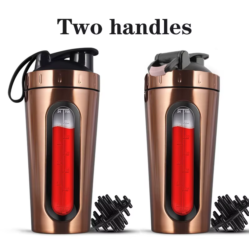Bouteille shaker sport 700 ml en acier inoxydable