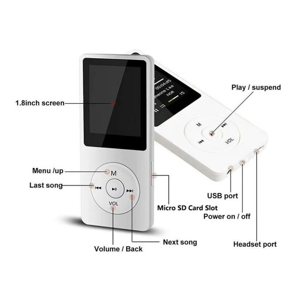 Lecteur MP3 Sports de plein air Fitness Mini baladeur Mp4/mp3 Support Bluetooth