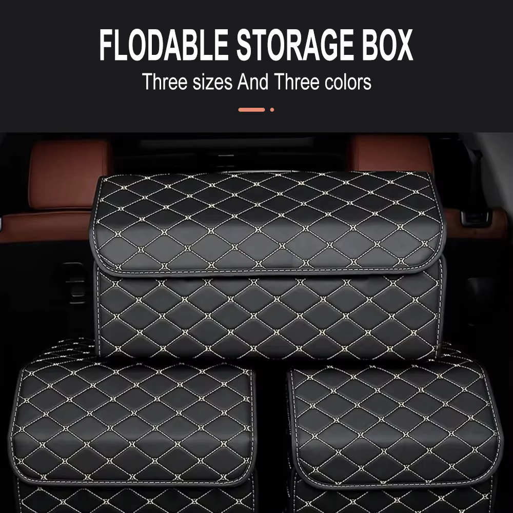 Boîte de rangement pour coffre de voiture, grande capacité, outils multi-usages automobiles, sac de rangement, rangement, rangement, cuir, pliable pour l'urgence