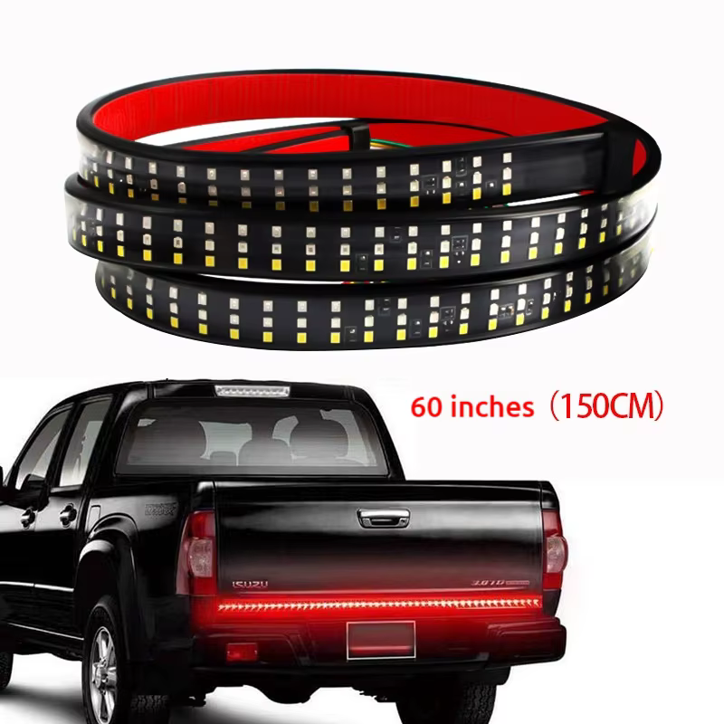 Barre lumineuse pour hayon de camion, bande LED de 60 pouces pour pick-up, remorque SUV, fonction complète, frein, clignotant inversé, feu arrière étanche