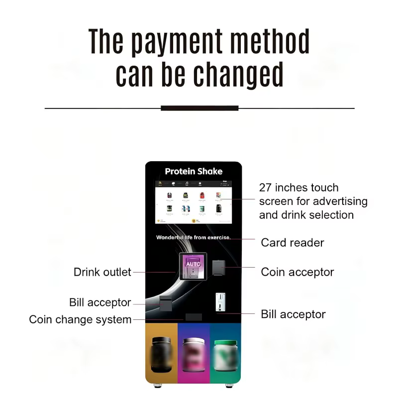 Distributeur automatique de boissons protéinées personnalisées avec écran tactile