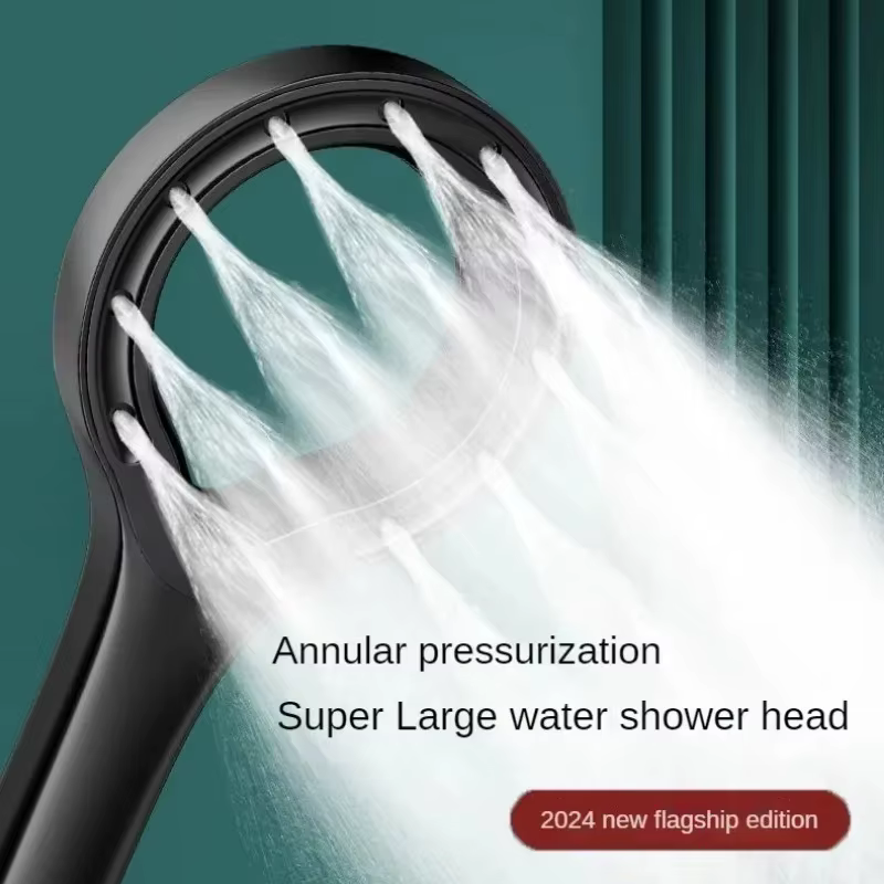 Pommeau de douche à suralimentation circulaire de douche ; Douche à grand débit ; Pommeau de douche haute pression ; Accessoires de salle de douche de massage