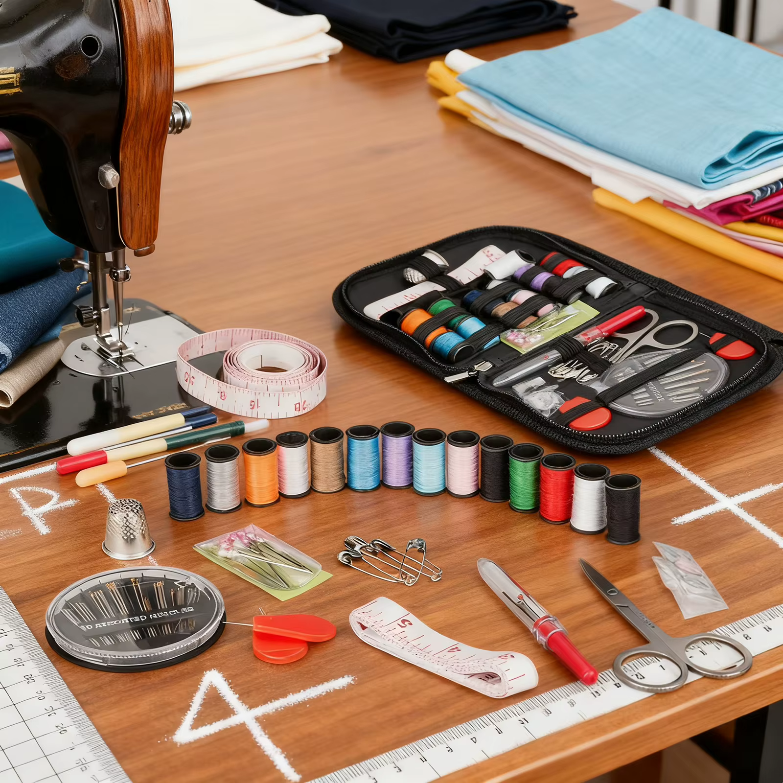 Le kit de couture contient 68 accessoires et est un ensemble de couture de voyage portable adapté aux débutants, aux adultes et aux familles, comprenant