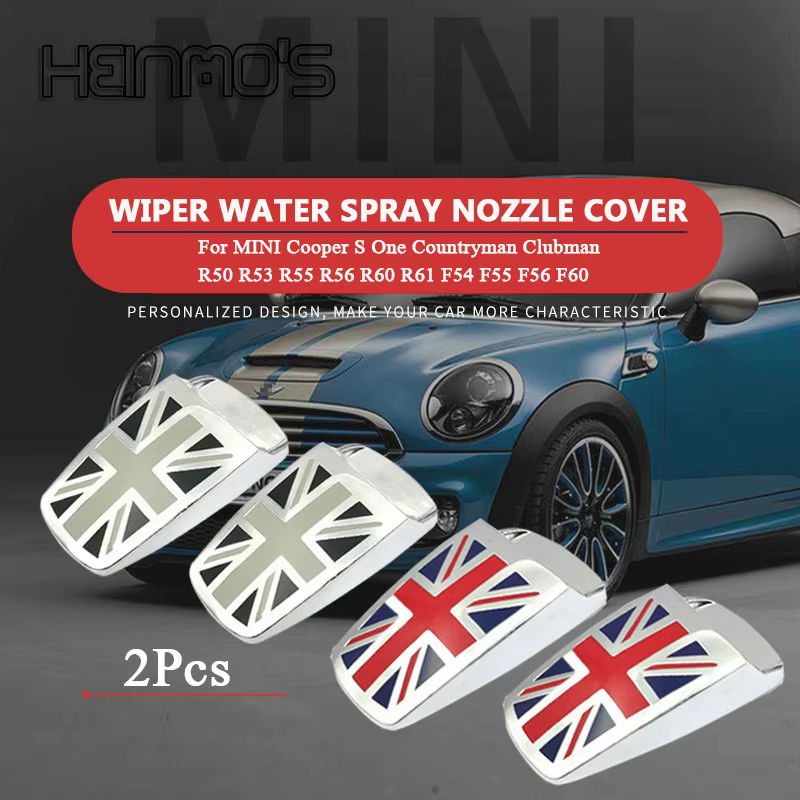 Couvercle de buse d'essuie-glace de pulvérisation d'eau, accessoires de voiture pour MINI Cooper S One Countryman Clubman R50 R53 R55 R56 R60 R61 F54 F55 F56 F60