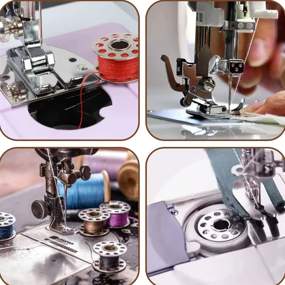 Ensemble d'outils pour Machine à coudre domestique de Style ancien, 2 boîtiers et 8 bobines métalliques, accessoires de couture pour frère et chanteur