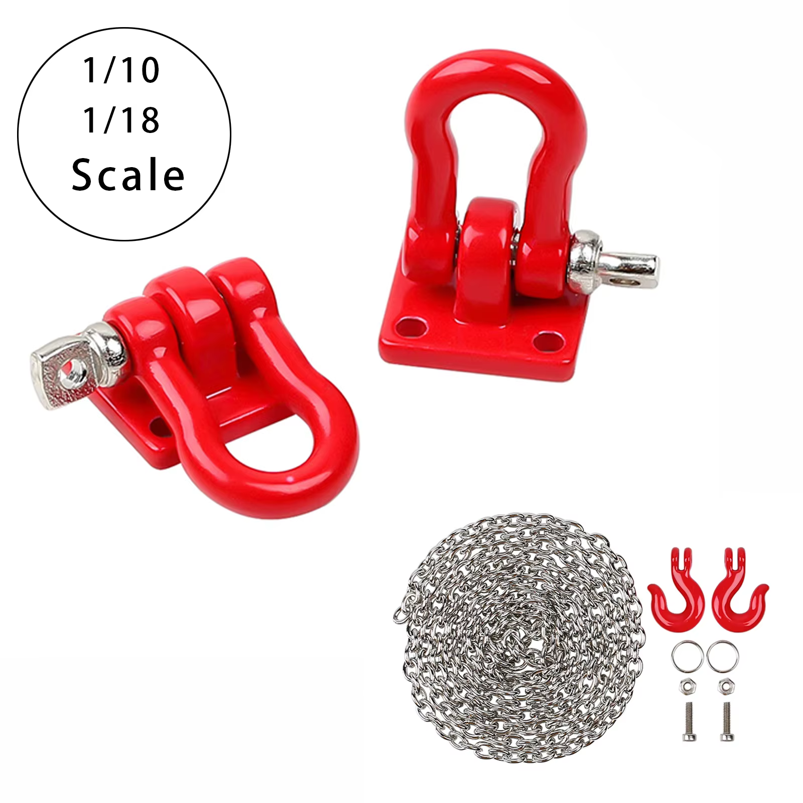 Crochet de remorquage pour remorque RS RC, accessoires métalliques, mise à niveau pour voiture sur chenilles 1:10 RC Redcat Gen8 VS4-10 Axial SCX10 90046 AXI03007 Capra