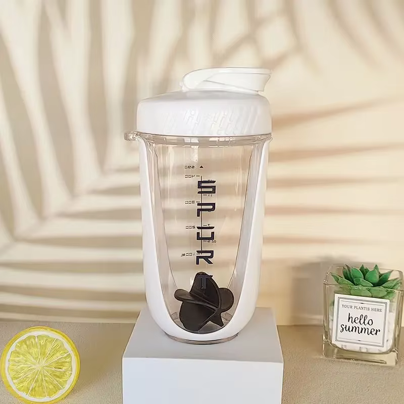 Bouteille Shaker de 600ML avec boule à fouet en plastique
