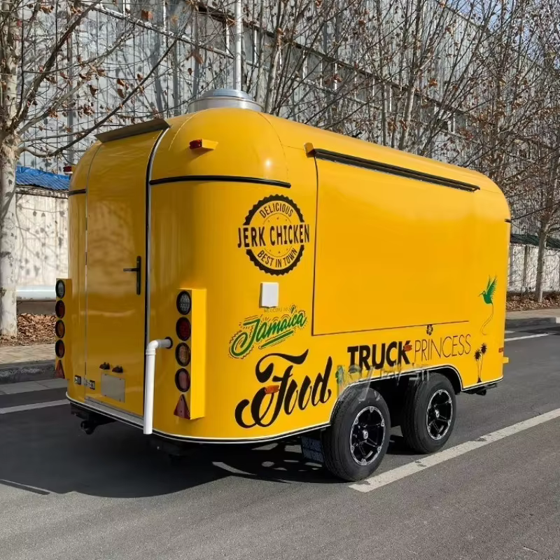 Street Mobile Restaurant Mobile Coffee Juice Bar Shawarma Hot Dog Pizza BBQ Fast Food Truck Trailer with Full Kitchen