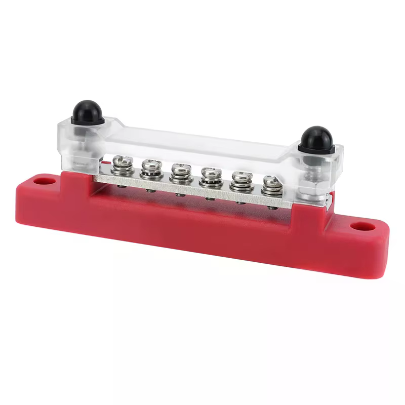 Barre de distribution de puissance pour batterie, 1/2 pièces, 12V, goujon M6, barre positive et négative pour camion, bateau, voiture, camping-car