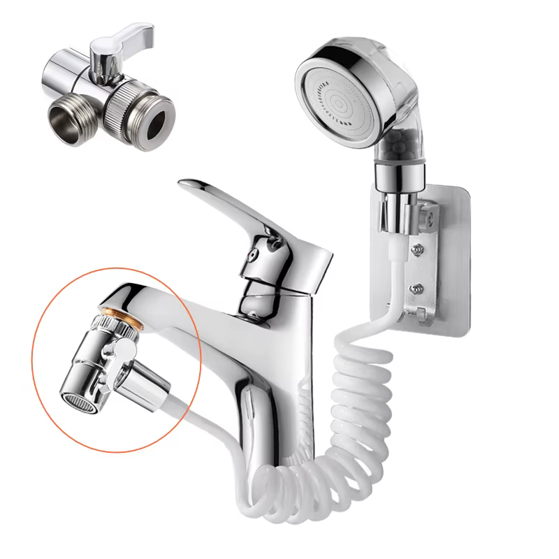 Adaptateur de robinet à interrupteur en alliage, vanne de dérivation de séparateur d'évier avec aérateur, connecteur de robinet pour cuisine, toilettes, Bidet, douche, salle de bains