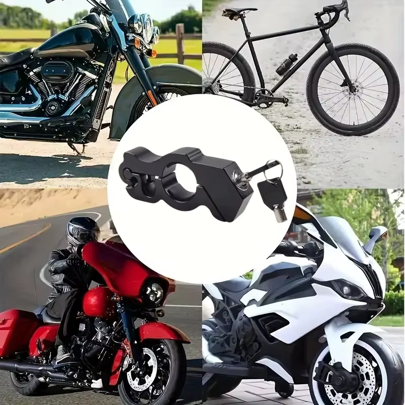 Verrou de guidon universel pour moto et vélo, en alliage d'aluminium robuste, antivol, pour ATV/moto tout-terrain/moto de rue