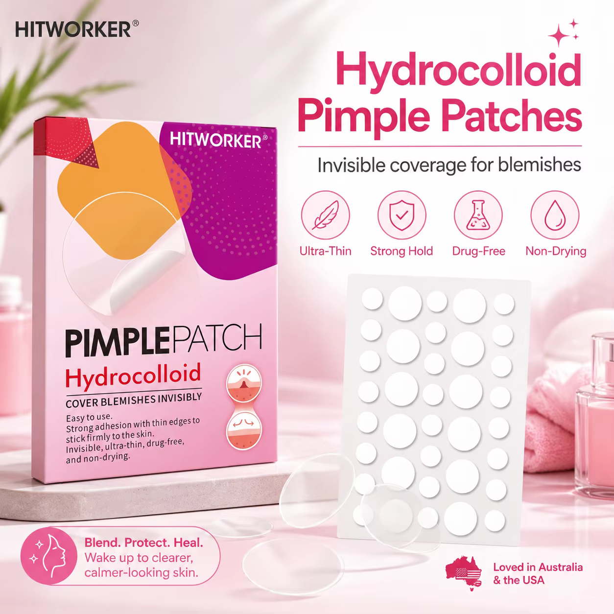 Patch anti-acné transparent - Sans alcool, non irritant, patch anti-acné de haute qualité à l'acide salicylique et à l'huile d'arbre à thé