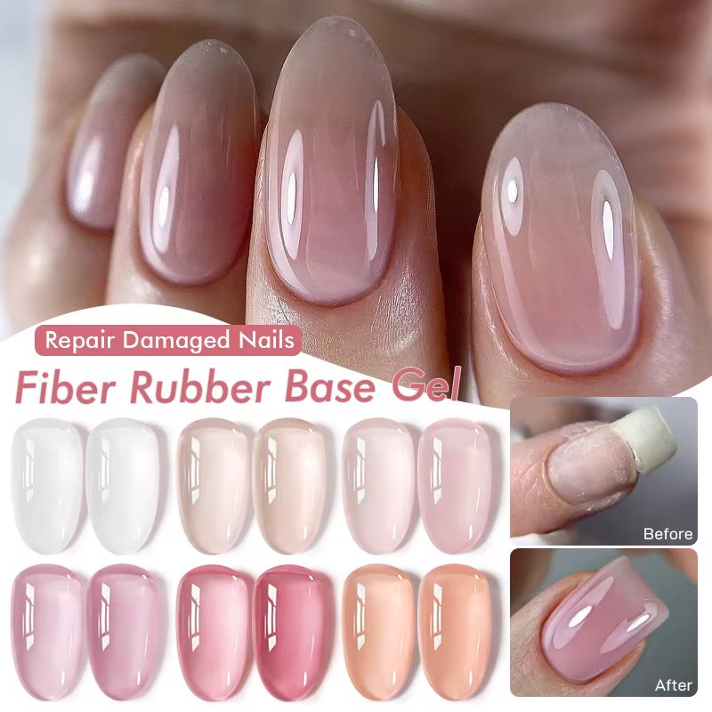 UR SUGAR-Base en Fibres Colorées pour Verhéritage à Ongles N64.Gel UV, Réparation Semi-Continue, Fixation des Fissures, Base en Caoutchouc, 7ml
