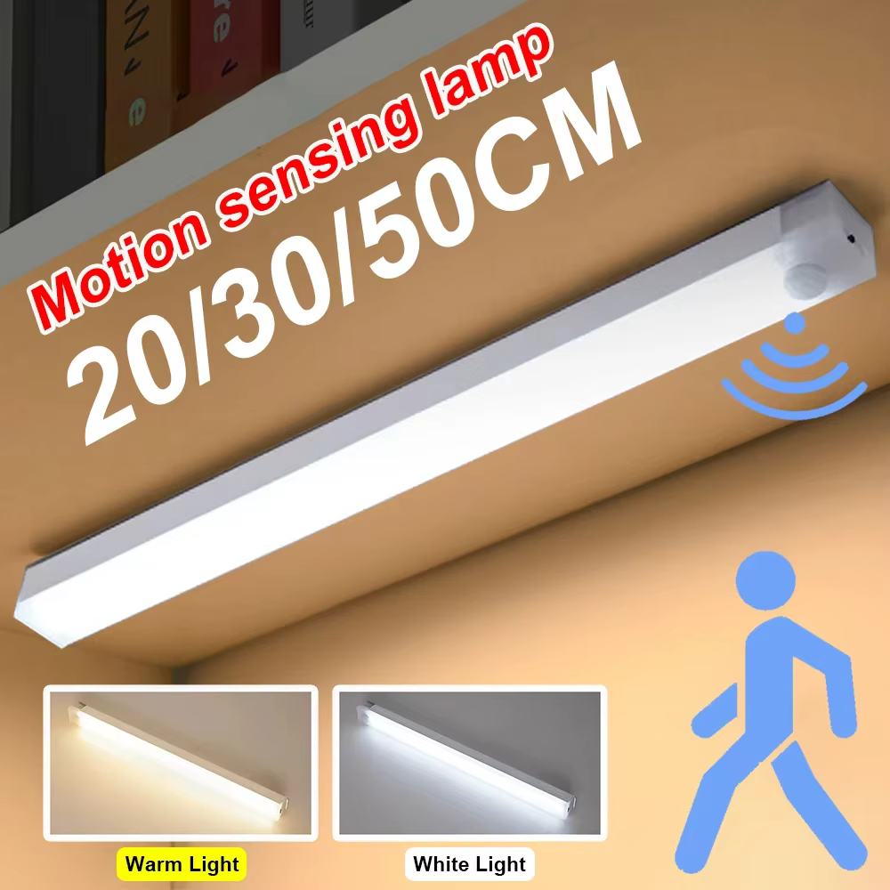 LED détecteur de mouvement lumière sans fil LED veilleuse Type C lumière Rechargeable armoire armoire lampe escalier rétro-éclairage pour cuisine