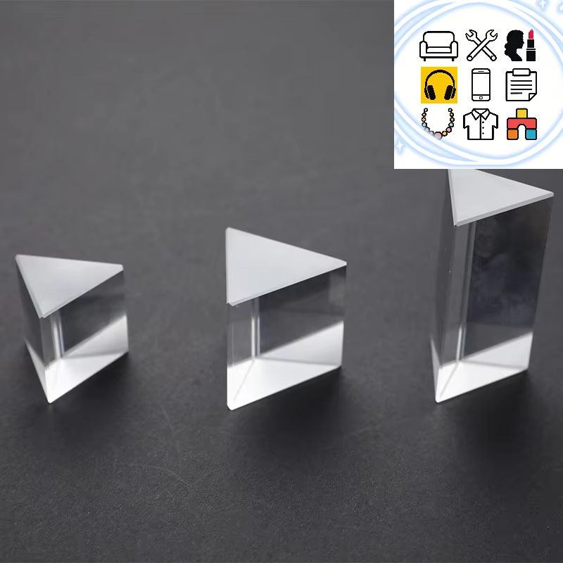 Prisme triangulaire arc-en-ciel, verre de cristal, prisme photographique, prismes de couleur, physique, expérience lumineuse pour enfants