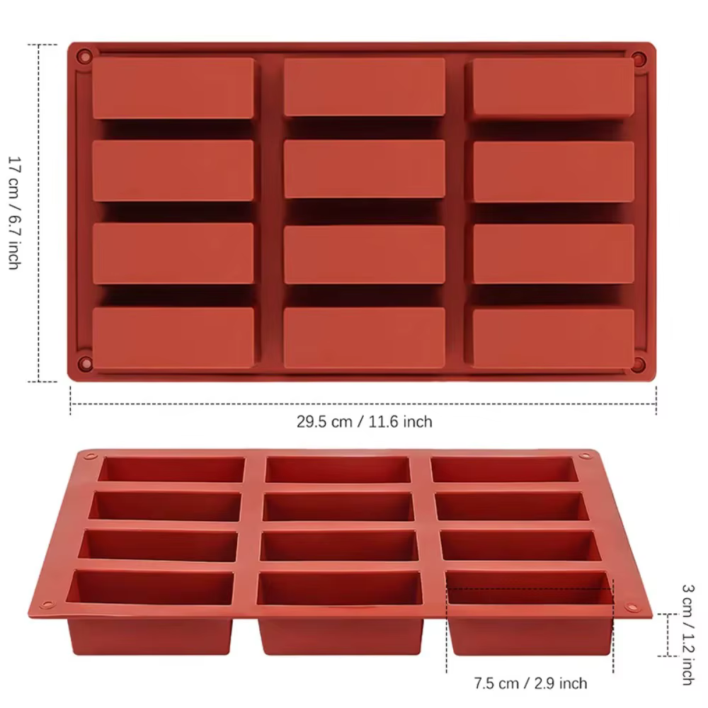 Moules en silicone rectangulaires pour barres chocolatées