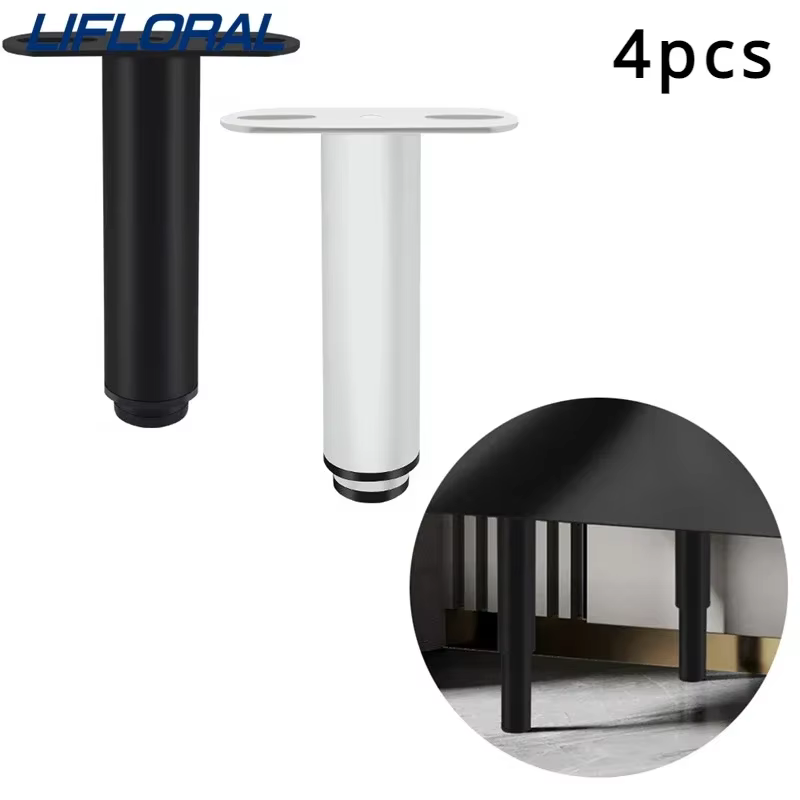 4 pièces Pieds de support télescopiques réglables 15-25 cm pour renforcement de sommier, support de cadre de lit, pieds de meuble en métal