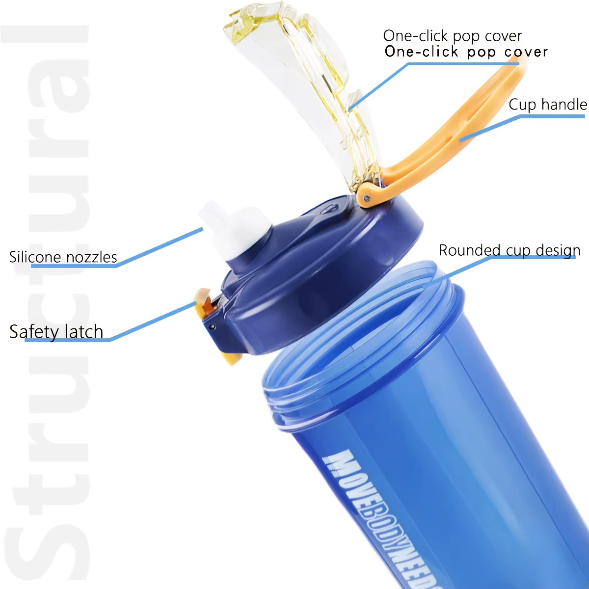 Shaker à protéines portable 550ml
