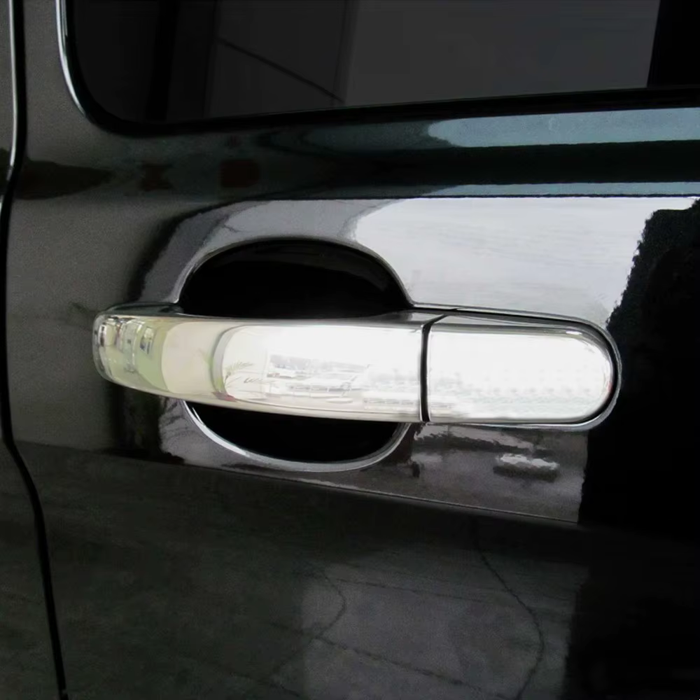 Pour Ford Transit Custom Tourneo Custom 2013-2023 : Accessoires de garniture de poignée de porte de voiture en carbone noir brillant, chrome, argent