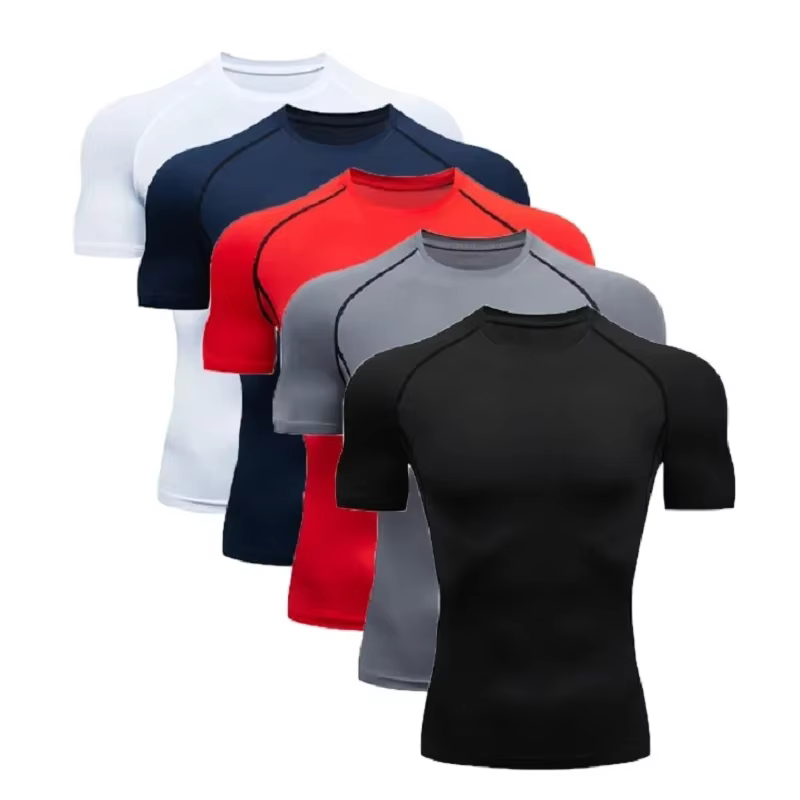 Chemises de course à compression pour hommes