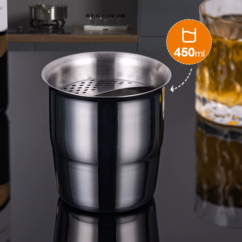 MTM 450ml professionnel en acier inoxydable filtre Shaker verser sur crépine tasse multifonctionnelle barre outils Cocktail accessoires