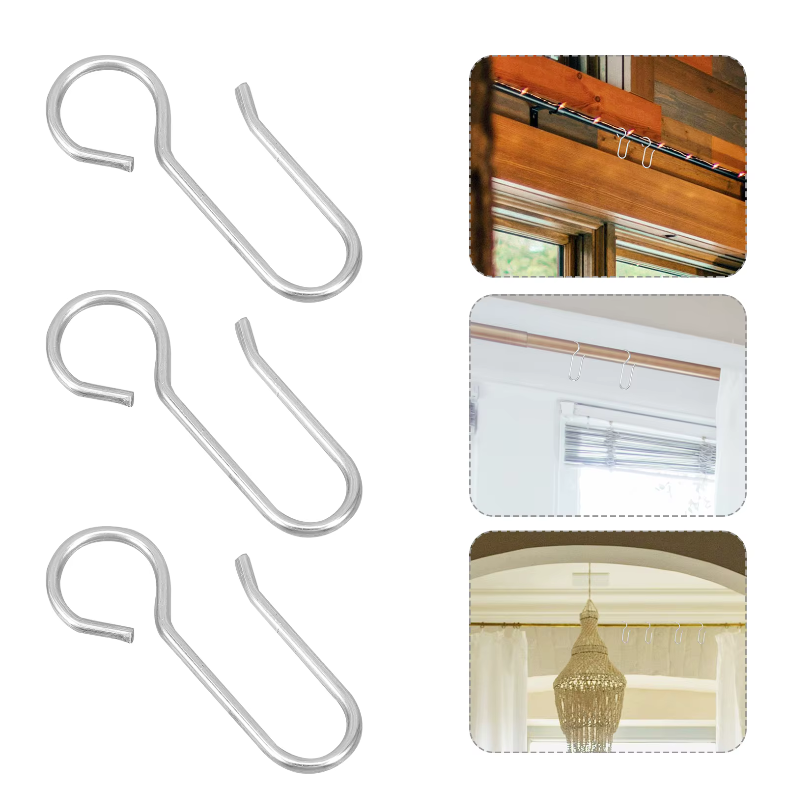 Crochet de Rail de rideau, 60 pièces, crochet de plafond, rideau de douche, crochet de suspension, Rail de guidage, crochet de plafond, accessoire de quincaillerie pour la maison