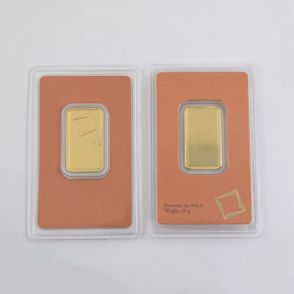 Barre de cuivre 1g/2.5g/10g/20g/1oz/50g non magnétique plaquée or suisse avec numéro de série indépendant, pièce de collection, artisanat, souvenir