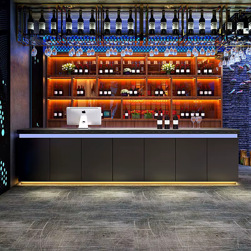 Comptoir de bar rétro, comptoir de bar commercial industriel, comptoir de caisse de restaurant, comptoir de billard, comptoir de réception de café, personnalisé