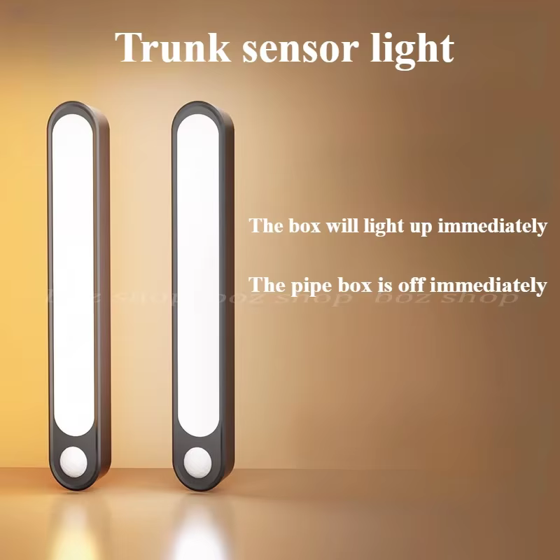 Lumière de capteur de coffre de voiture pour capot de coffre de sol, barre lumineuse à Induction automatique Rechargeable par USB, lampe magnétique en Mode de détection Maual