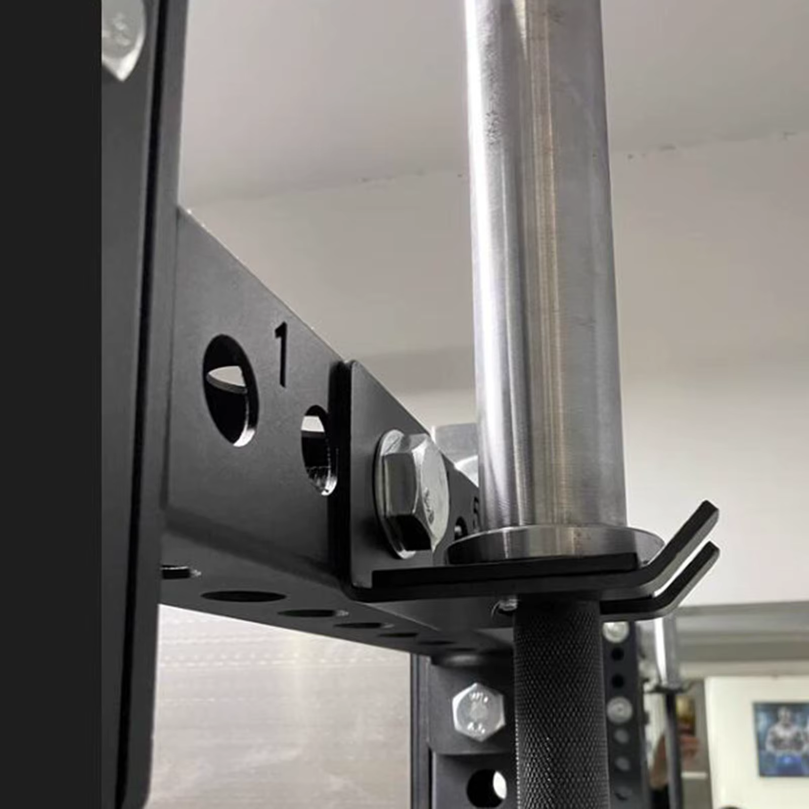 Support vertical pour barre d'haltères de salle de sport à domicile avec rembourrage en caoutchouc protecteur