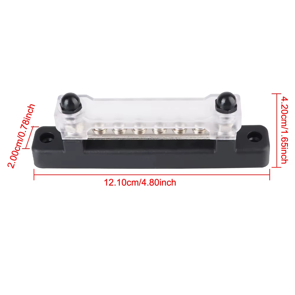 Bloc de Distribution d'énergie de barre omnibus de 6 voies, Circuit d'électro-jonction, prise de barre omnibus pour bateau camion RV caravane voiture 48V 150A DC