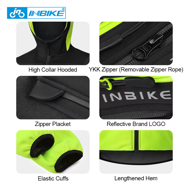 INBIKE hiver hommes coupe-vent veste chaud polaire cyclisme vestes avec poches imperméable vélo