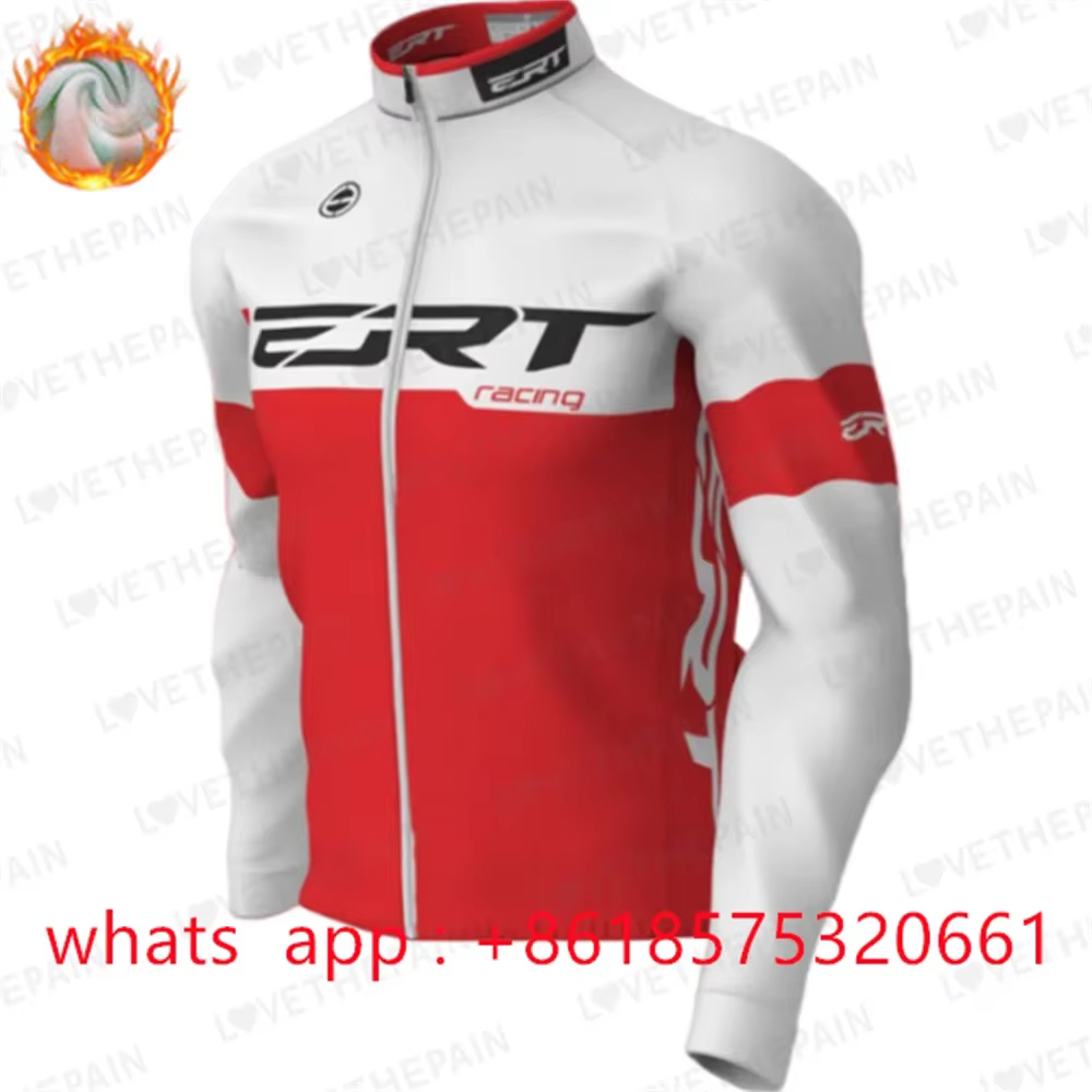 Veste de cyclisme de course d'hiver en polaire thermique à manches longues