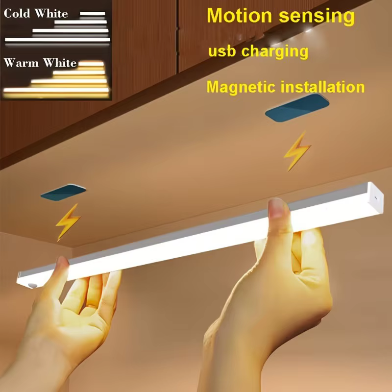 Barre lumineuse LED USB avec capteur, Rechargeable, sans fil, veilleuse pour bande lumineuse, lampe de bureau sous-meuble